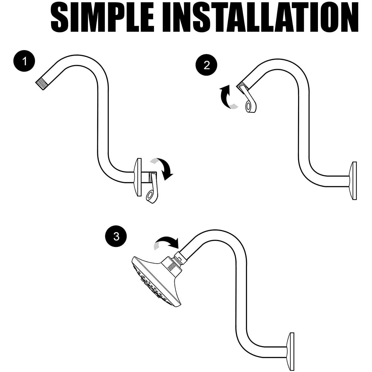 Shower Head Extension Arm by JS Jackson Supplies 16 inch Assembled Length - Zenithce