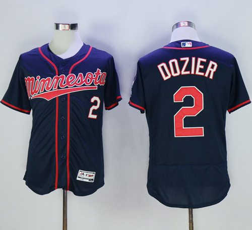Twins #2 Brian Dozier Navy Blue Flexbase Authentic Collection Stitched Jersey - Zenithce