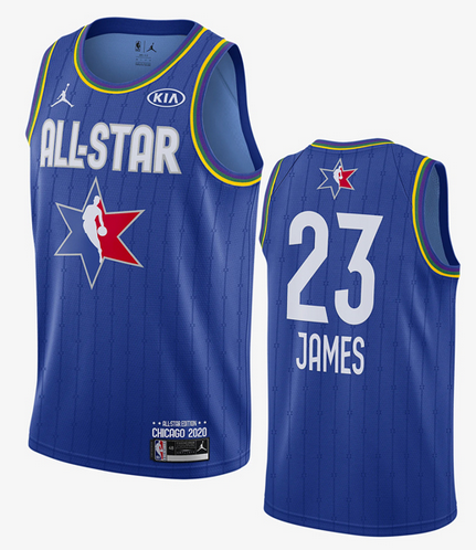 Los Angeles Lakers #23 LeBron James Blue Jordan Brand 2020 All-Star Game Swingman Stitched Jersey - Zenithce