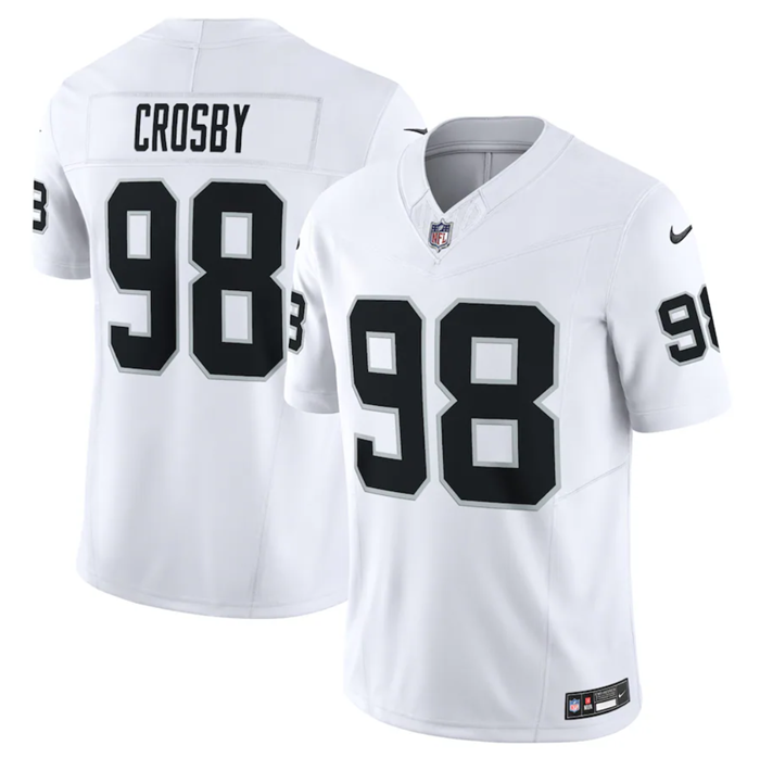 Las Vegas Raiders #98 Maxx Crosby White 2023 F.U.S.E Vapor Untouchable Stitched Jersey - Zenithce