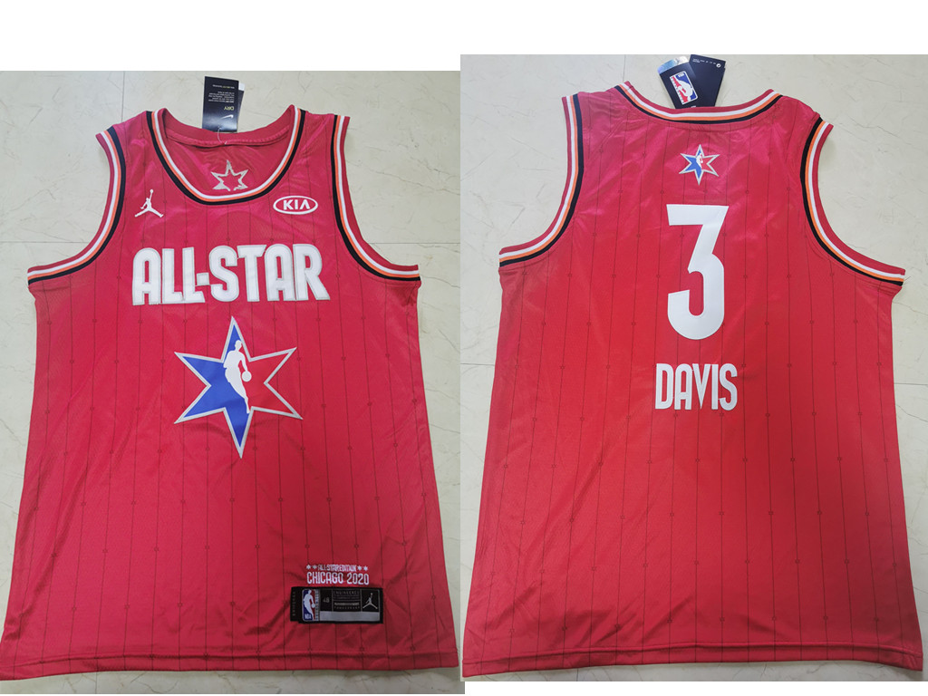Los Angeles Lakers #3 Anthony Davis Red Jordan Brand 2020 All-Star Game Swingman Stitched Jersey - Zenithce