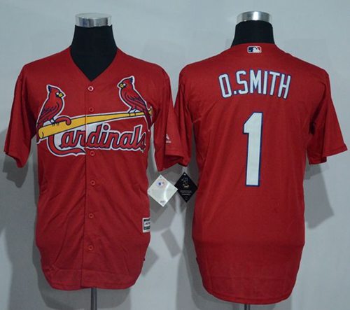 Cardinals #1 Ozzie Smith Red New Cool Base Stitched Jersey - Zenithce