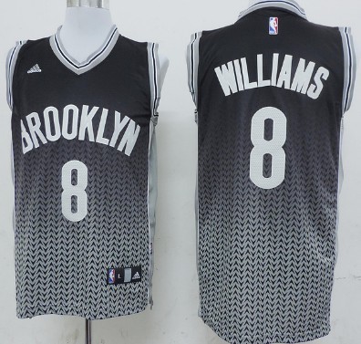 Brooklyn Nets #8 Deron Williams Black/White Resonate Fashion Jersey - Zenithce