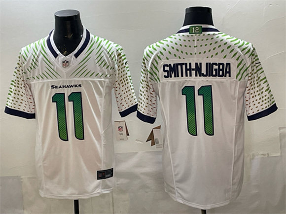 Seattle Seahawks #11 Jaxon Smith-Njigba White 2025 F.U.S.E. “Rivalries” Vapor Untouchable Limited Stitched Jersey - Zenithce