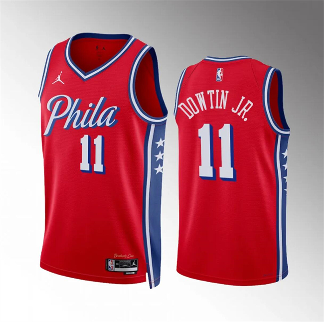 Philadelphia 76ers #11 Jeff Dowtin Jr Red Statement Edition Stitched Jersey - Zenithce