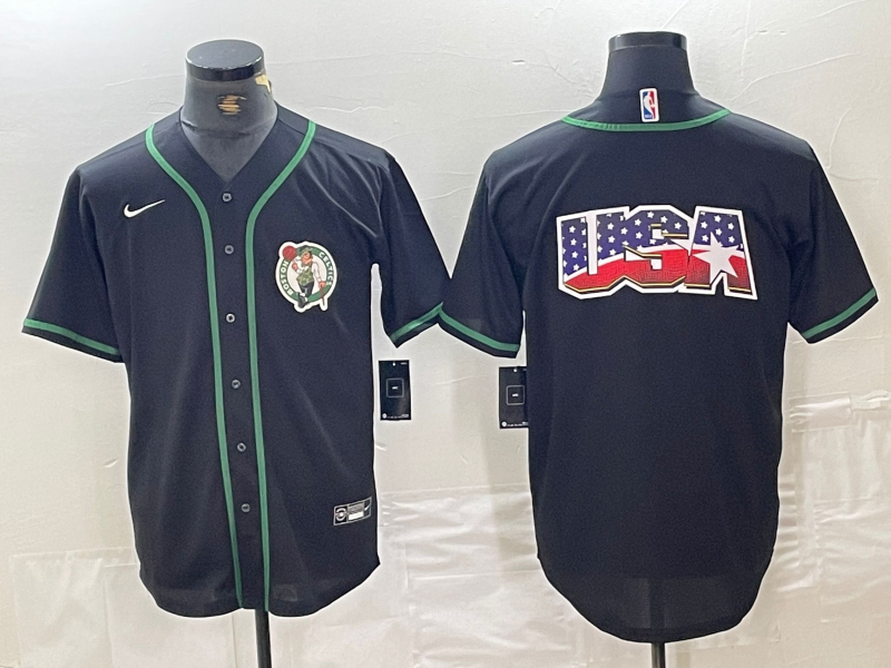 Boston Celtics Black With Patch Cool Base Stitched Baseball Jerseys - Zenithce