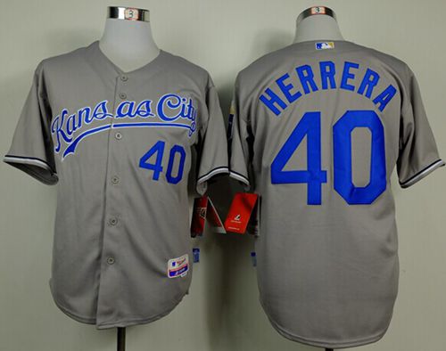 Royals #40 Kelvin Herrera Grey Cool Base Stitched Jersey - Zenithce