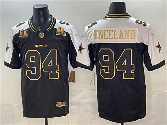 Dallas Cowboys #94 Marshawn Kneeland Black Gold 2025 F.U.S.E. With 5x Super Bowl Champions Established In 1960 Patch Vapor Limited Stitched Jersey - Zenithce
