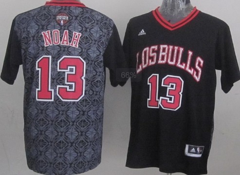 Chicago Bulls #13 Joakim Noah Revolution 30 Swingman 2014 Noche Latina Black Jersey - Zenithce