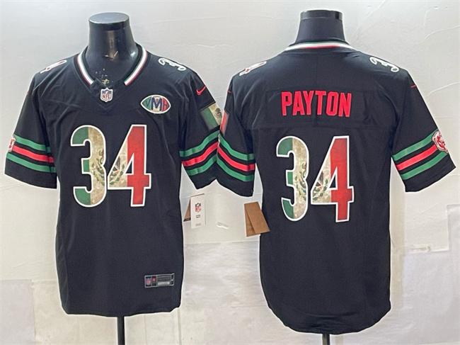Chicago Bears #34 Walter Payton Black Mexico F.U.S.E. With VMH Patch Stitched Jersey - Zenithce