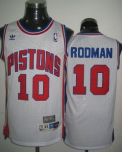 Detroit Pistons #10 Dennis Rodman White Swingman Throwback Jersey - Zenithce