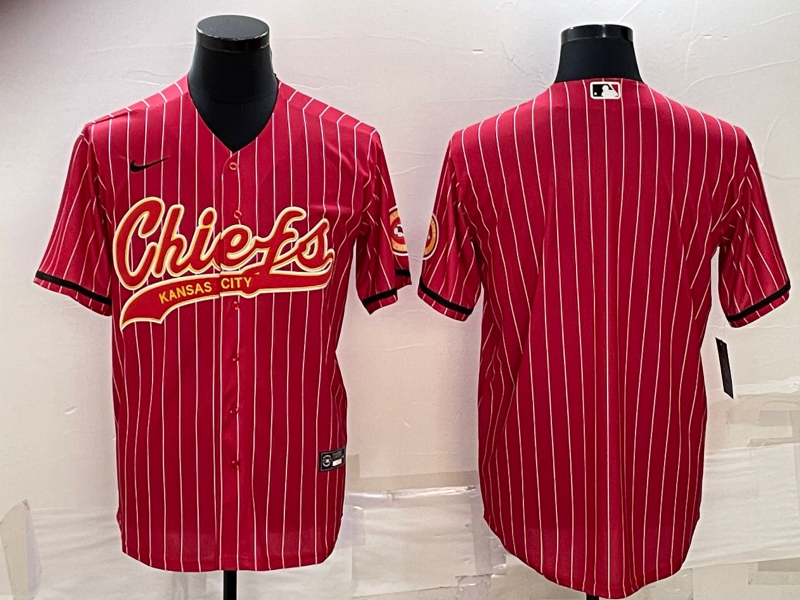 Kansas City Chiefs Blank Red With Patch Cool Base Stitched Baseball Jersey - Zenithce