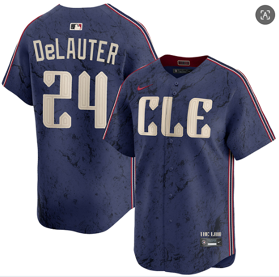 Cleveland Guardians #24 Chase DeLauter Navy 2024 City Connect Limited Stitched Jersey - Zenithce