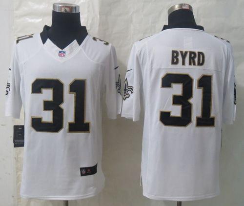 Saints #31 Jairus Byrd White Stitched Limited Nike Jersey - Zenithce