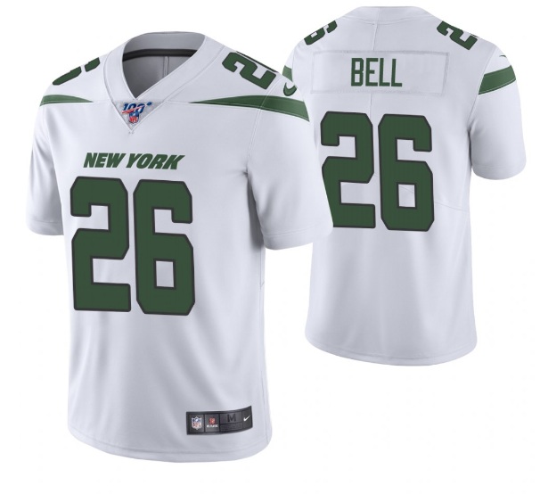 New York Jets #26 Le'Veon Bell White 2019 100th Season Vapor Untouchable Limited Stitched Jersey - Zenithce