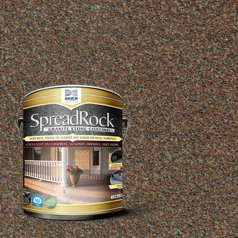 SpreadRock Granite Stone Coating 1 Gal Satin Interior/Exterior Concrete Resurfacer and Sealer - Zenithce