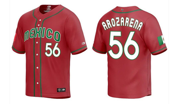 Mexico #56 Randy Arozarena 2023 Red Stitched Jersey - Zenithce