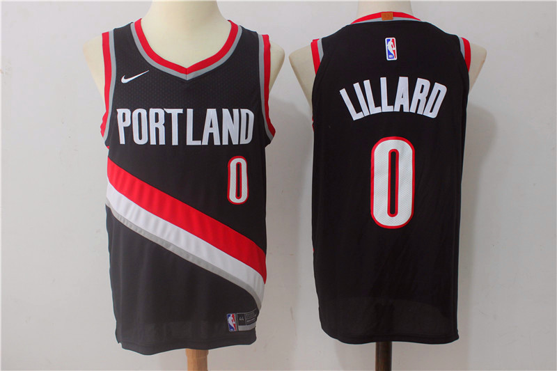 Portland Trail Blazers #0 Damian Lillard Black 2017-2018 Swingman Stitched Jersey - Zenithce