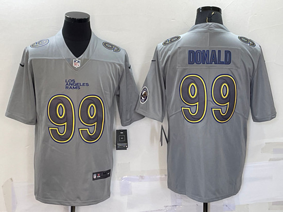 Los Angeles Rams #99 Aaron Donald Gray With Patch Atmosphere Fashion Stitched Jersey - Zenithce