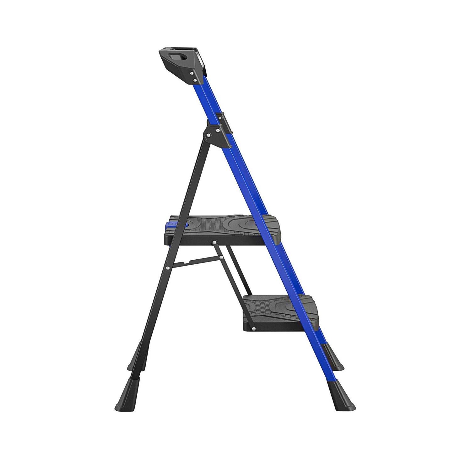 Kobalt 3-Step 300-lb Capacity Black Steel Foldable Step Stool - Zenithce