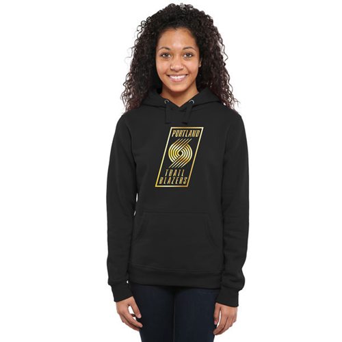 Women's Portland Trail Blazers Gold Collection Pullover Hoodie Black - Zenithce