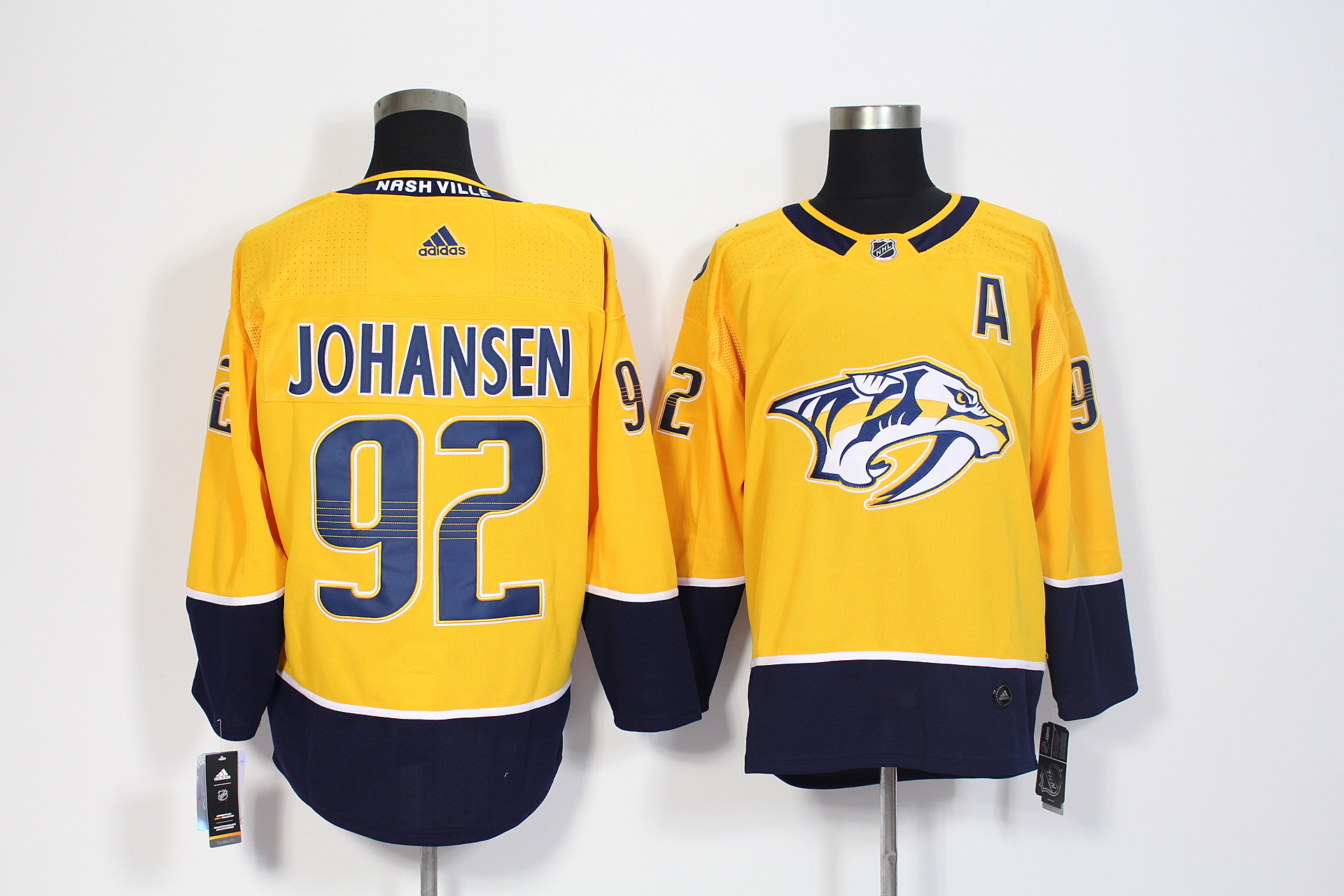 Nashville Predators #92 Ryan Johansen Yellow Stitched Adidas Jersey - Zenithce