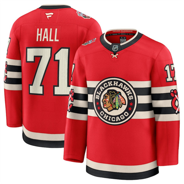 Chicago Blackhawks #71 Taylor Hall Red 2024-25 Winter Classic Stitched Jersey - Zenithce