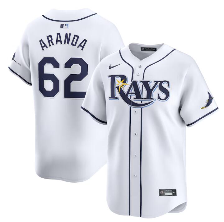 Tampa Bay Rays #62 Jonathan Aranda White Home Limited Stitched Jersey - Zenithce