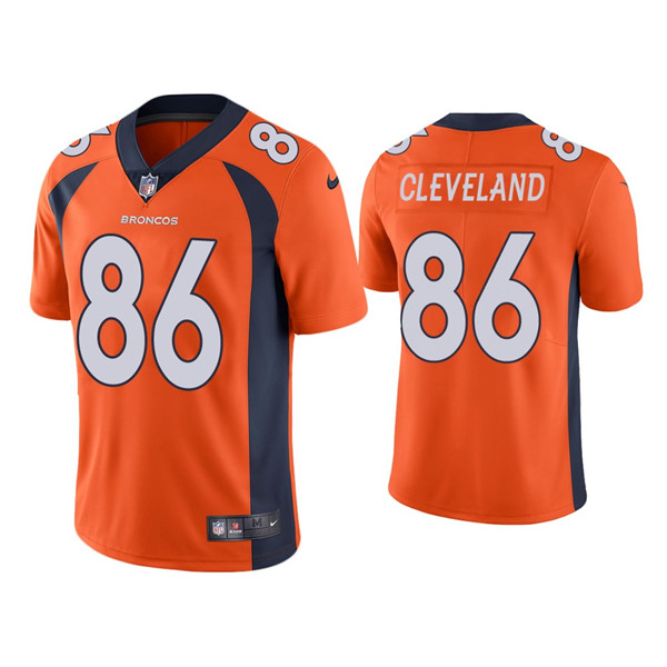 Denver Broncos #86 Tyrie Cleveland Orange Vapor Untouchable Limited Stitched Jersey - Zenithce