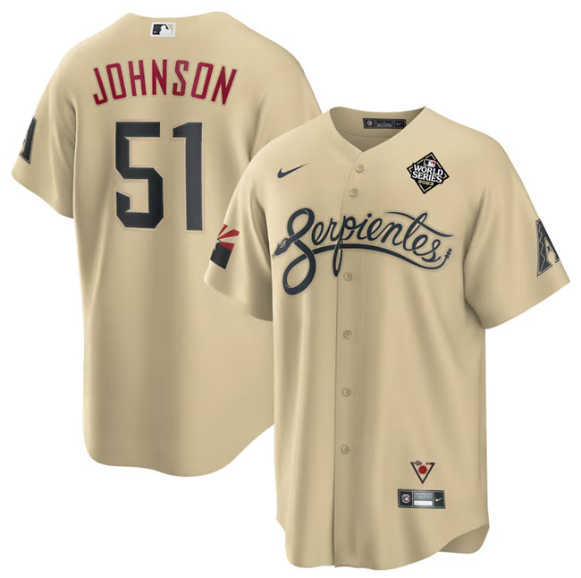 Arizona Diamondbacks #51 Randy Johnson Gold 2023 World Series City Connect Cool Base Stitched Jersey - Zenithce