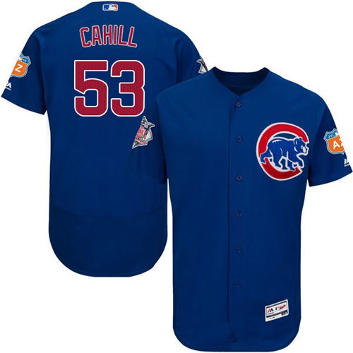 Cubs #53 Trevor Cahill Blue Flexbase Authentic Collection Stitched Jersey - Zenithce