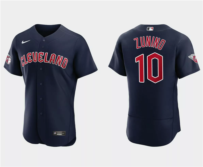 Cleveland Guardians #10 Mike Zunino Navy Flex Base Stitched Jersey - Zenithce