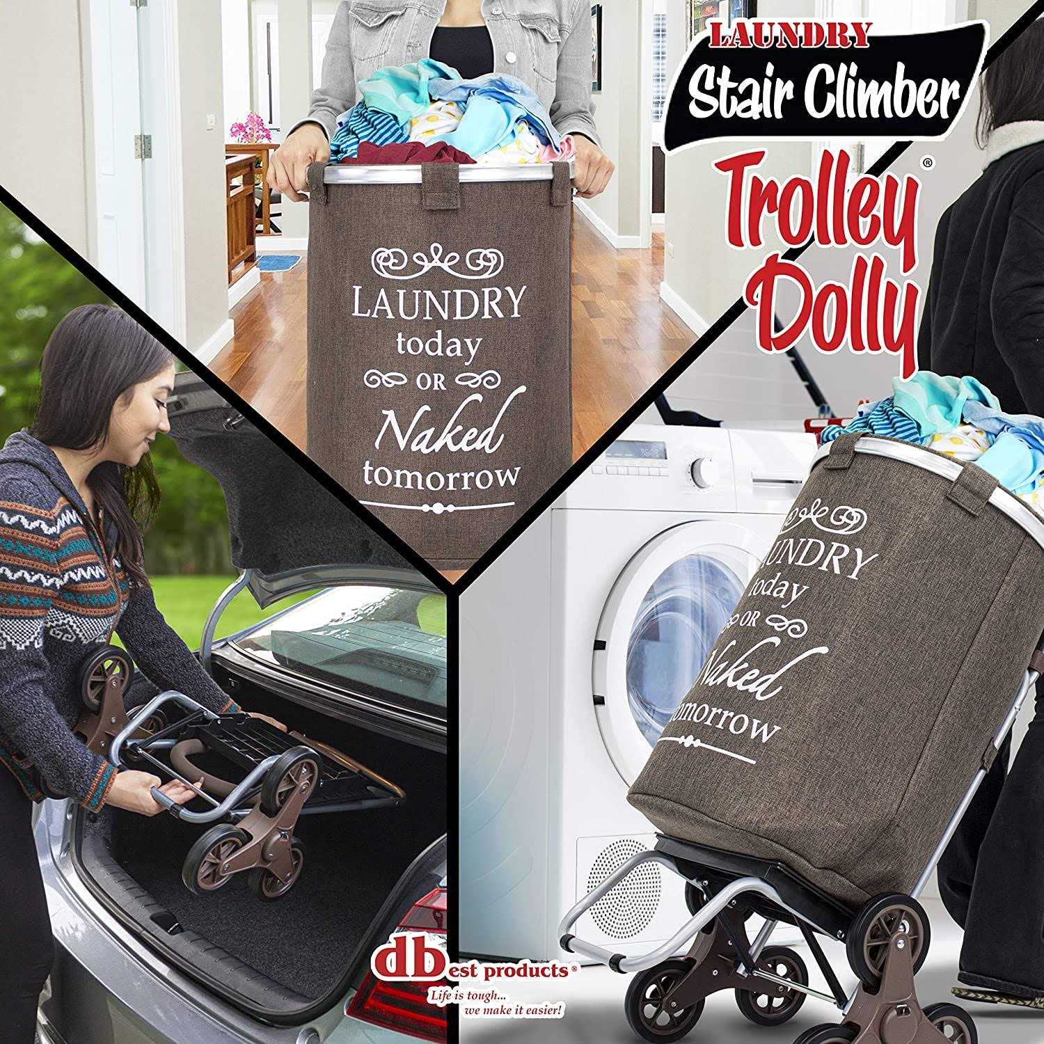 Dbest products Stair Climber Trolley Dolly Laundry Hamper - Zenithce