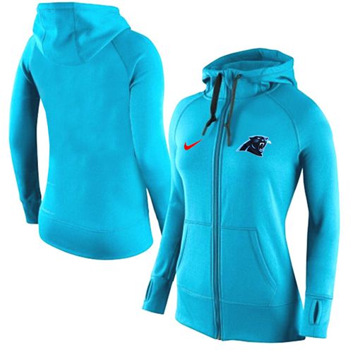 Women's Nike Carolina Panthers Full-Zip Performance Hoodie Light Blue - Zenithce