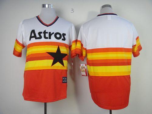 Mitchell And Ness Astros Blank White Orange Stitched Throwback Jersey - Zenithce