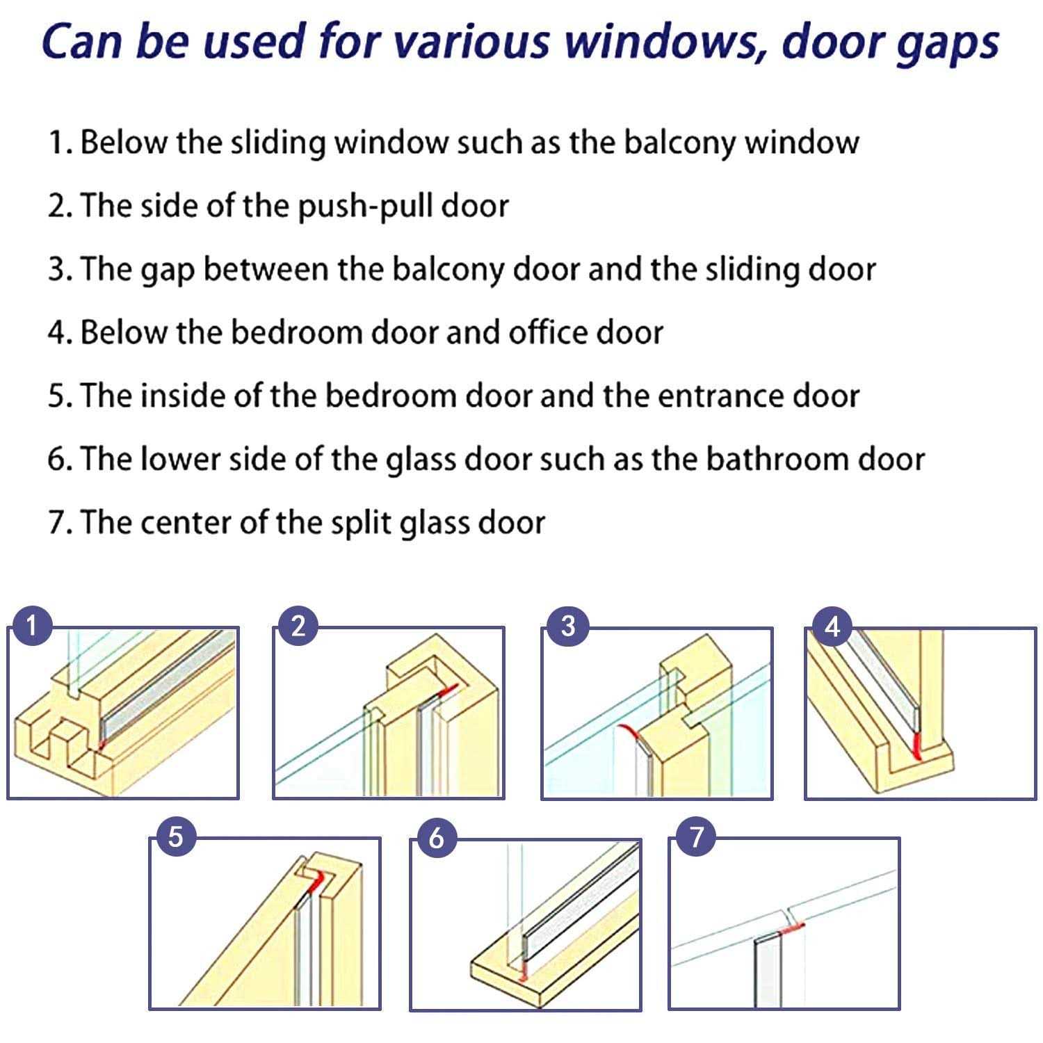 Tarose Weather Stripping Silicone Door Seal Strip Door - Zenithce