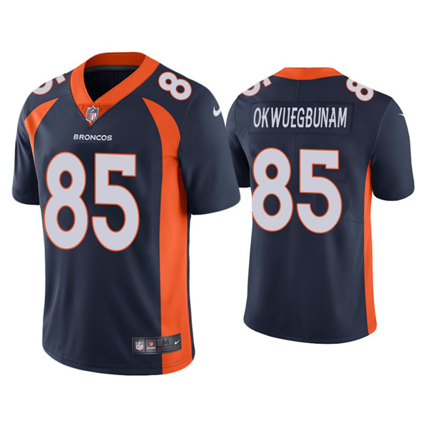 Denver Broncos #85 Albert Okwuegbunam Navy Vapor Untouchable Limited Stitched Jersey - Zenithce