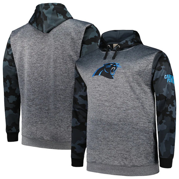 Carolina Panthers Heather Charcoal Big Tall Camo Pullover Hoodie - Zenithce