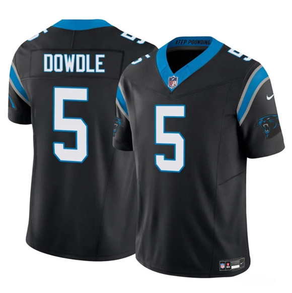 Carolina Panthers #5 Rico Dowdle Black 2025 F.U.S.E. Vapor Limited Stitched Jersey - Zenithce