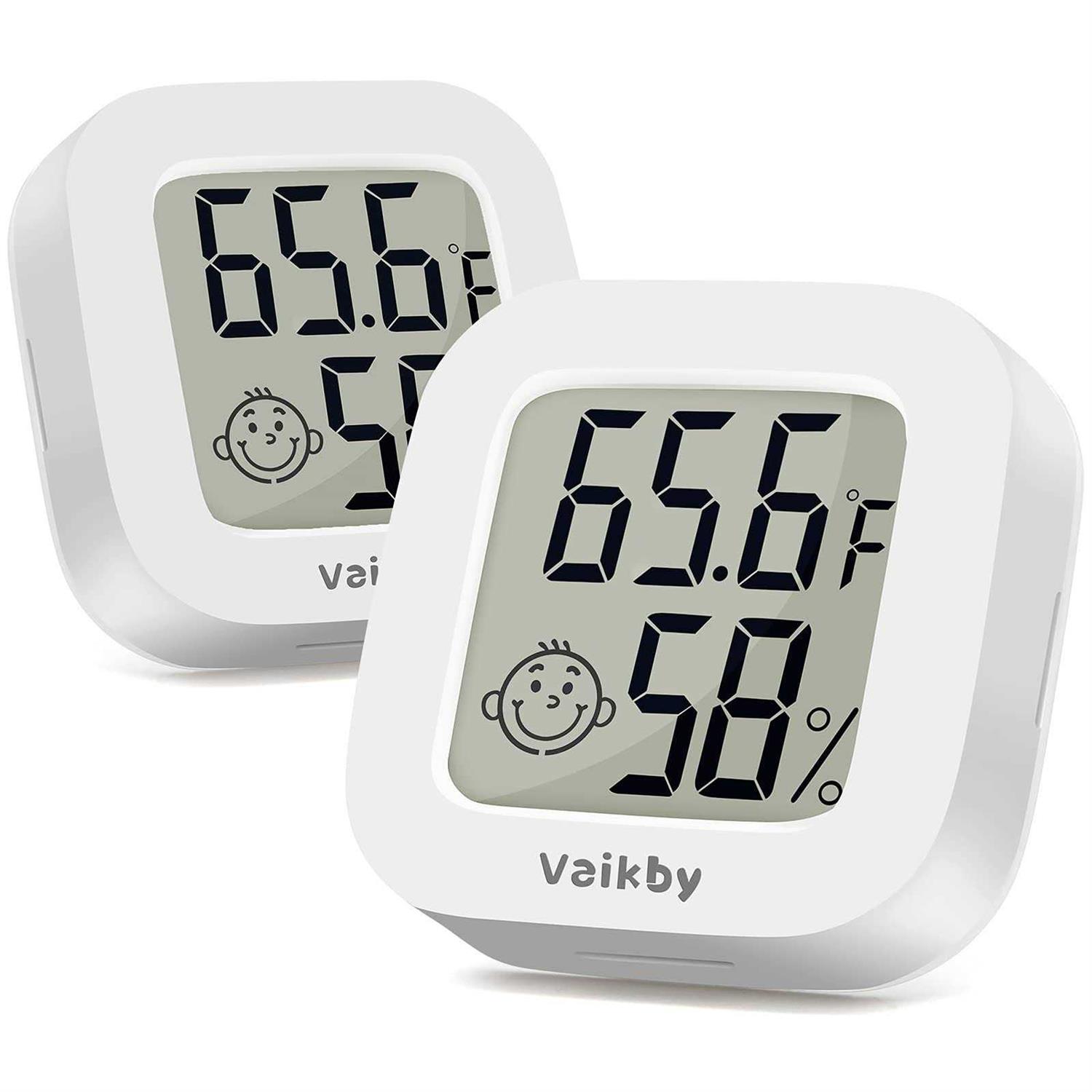Vaikby Indoor Thermometer 2Pack, Humidity Gauge Meter Digital Hygrometer Room Thermometer for Home, Hight Accurate Temperature and Humidity Monitor - Zenithce