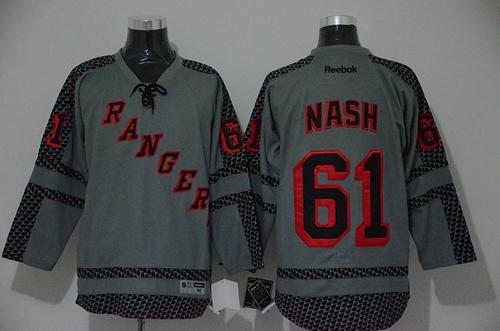 Rangers #61 Rick Nash Charcoal Cross Check Fashion Stitched Jersey - Zenithce