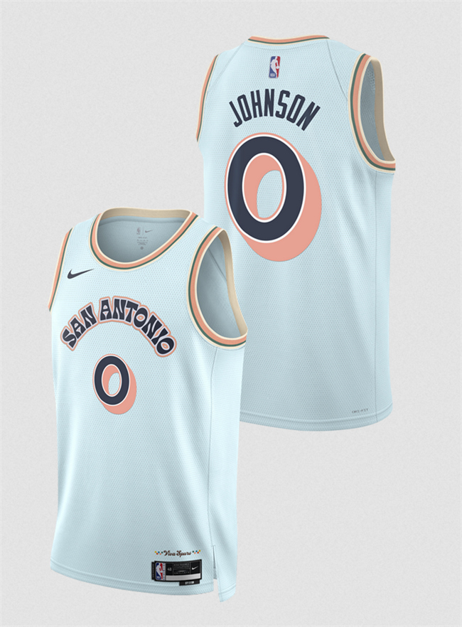 San Antonio Spurs #0 Keldon Johnson Light Blue 2024-25 City Edition Stitched Jersey - Zenithce