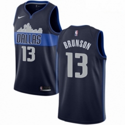 Dallas Mavericks 13 Jalen Brunson Swingman Navy Blue Jersey Statement Edition - Zenithce