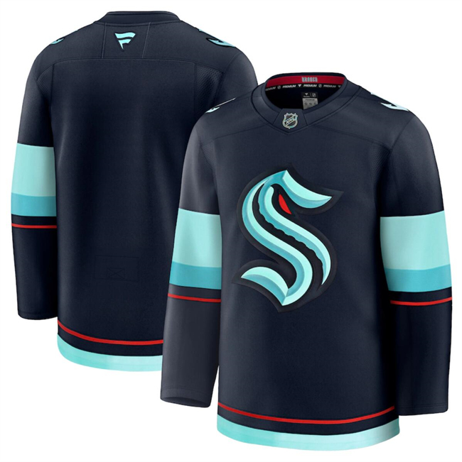 Seattle Kraken Blank Navy 2024-25 Home Stitched Jersey - Zenithce