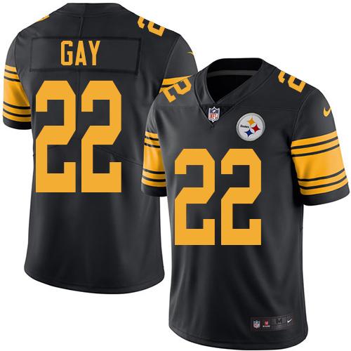 Steelers #22 William Gay Black Stitched Limited Rush Nike Jersey - Zenithce