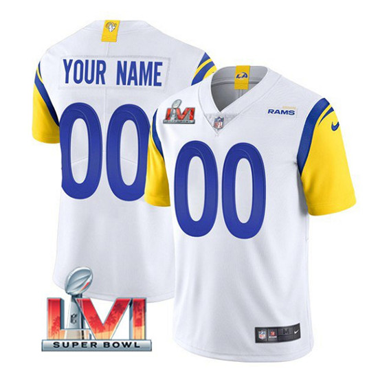 Los Angeles Rams Customized Custom 2022 White Super Bowl LVI Vapor Limited Stitched Jersey - Zenithce