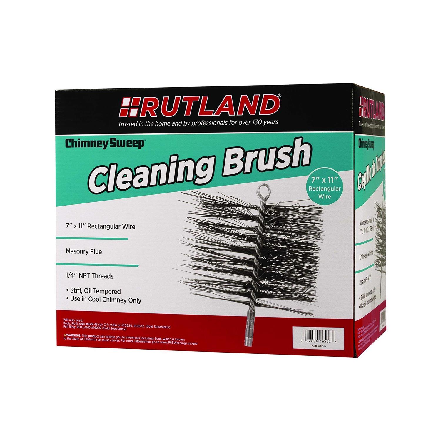 Rutland Chimney Sweep 16533 Rectangular Wire Brush - Zenithce