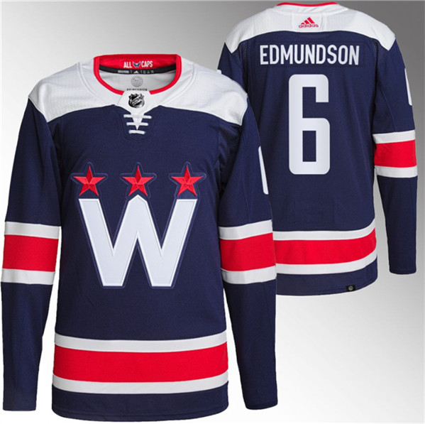 Washington Capitals #6 Joel Edmundson Navy Stitched Jersey - Zenithce