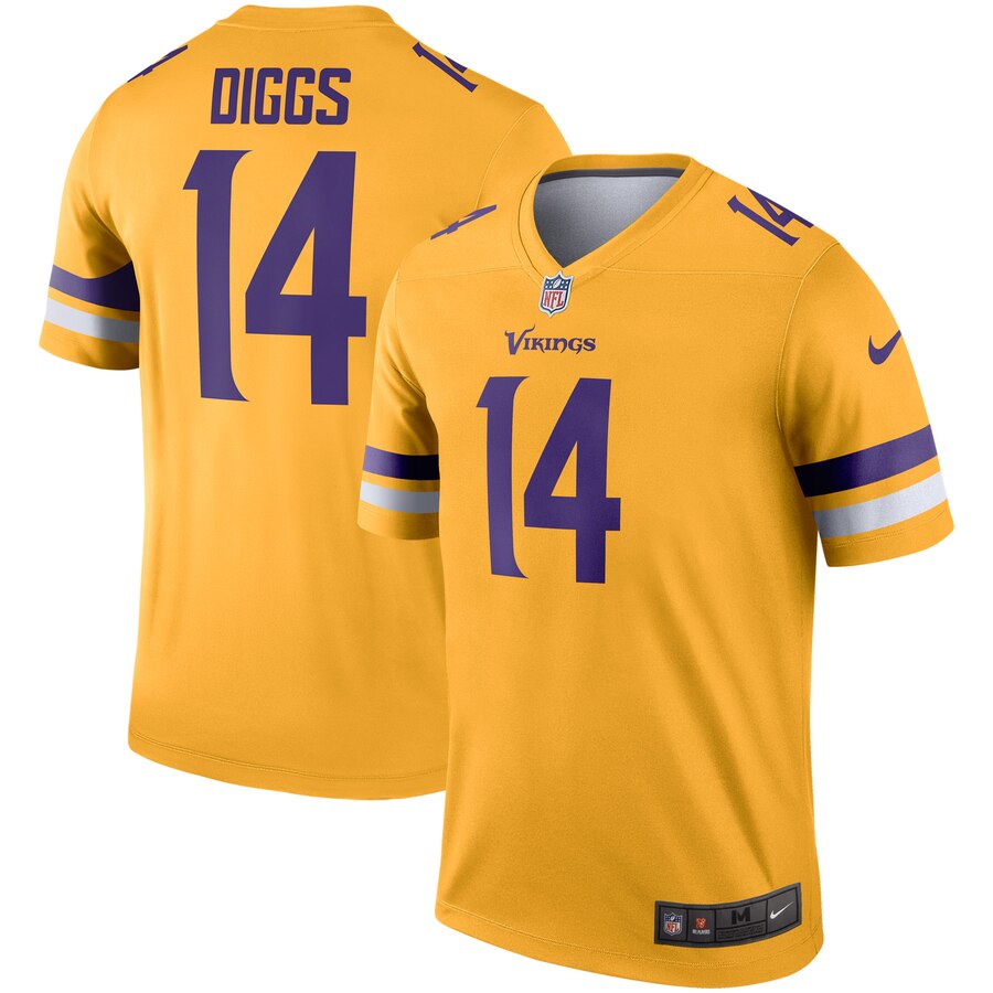 Minnesota Vikings #14 Stefon Diggs Gold Inverted Legend Jersey - Zenithce