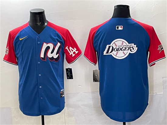 National League Los Angeles Dodgers Team Big Logo Blue Red Alternate 2025 All-Star Edition Limited Stitched Jersey - Zenithce